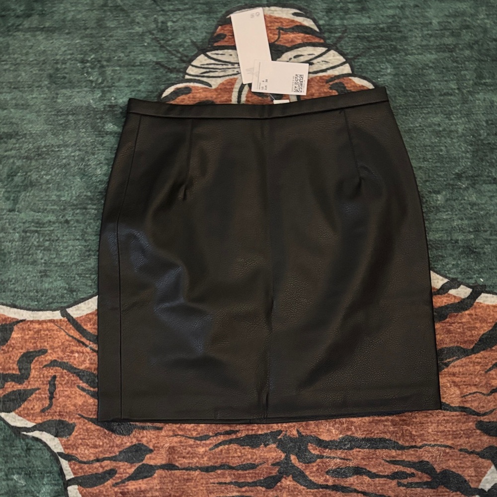 Vegan Black Leather Skirt